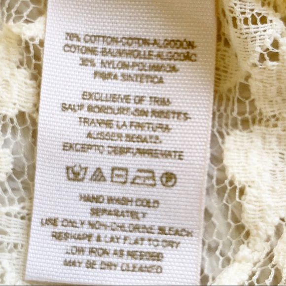 (4 for $20) FREE PEOPLE Boho Ivory Lace PeplumTop Sz S - Picture 9 of 12
